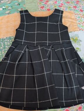 Classic Black Windowpane Girls' Dress
